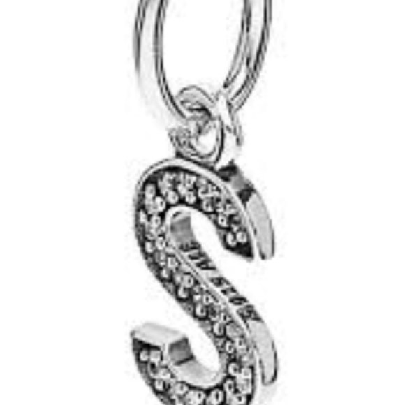 Pandora Dangle "S" Clear Cubic Zirconia Charm - Picture 1 of 1